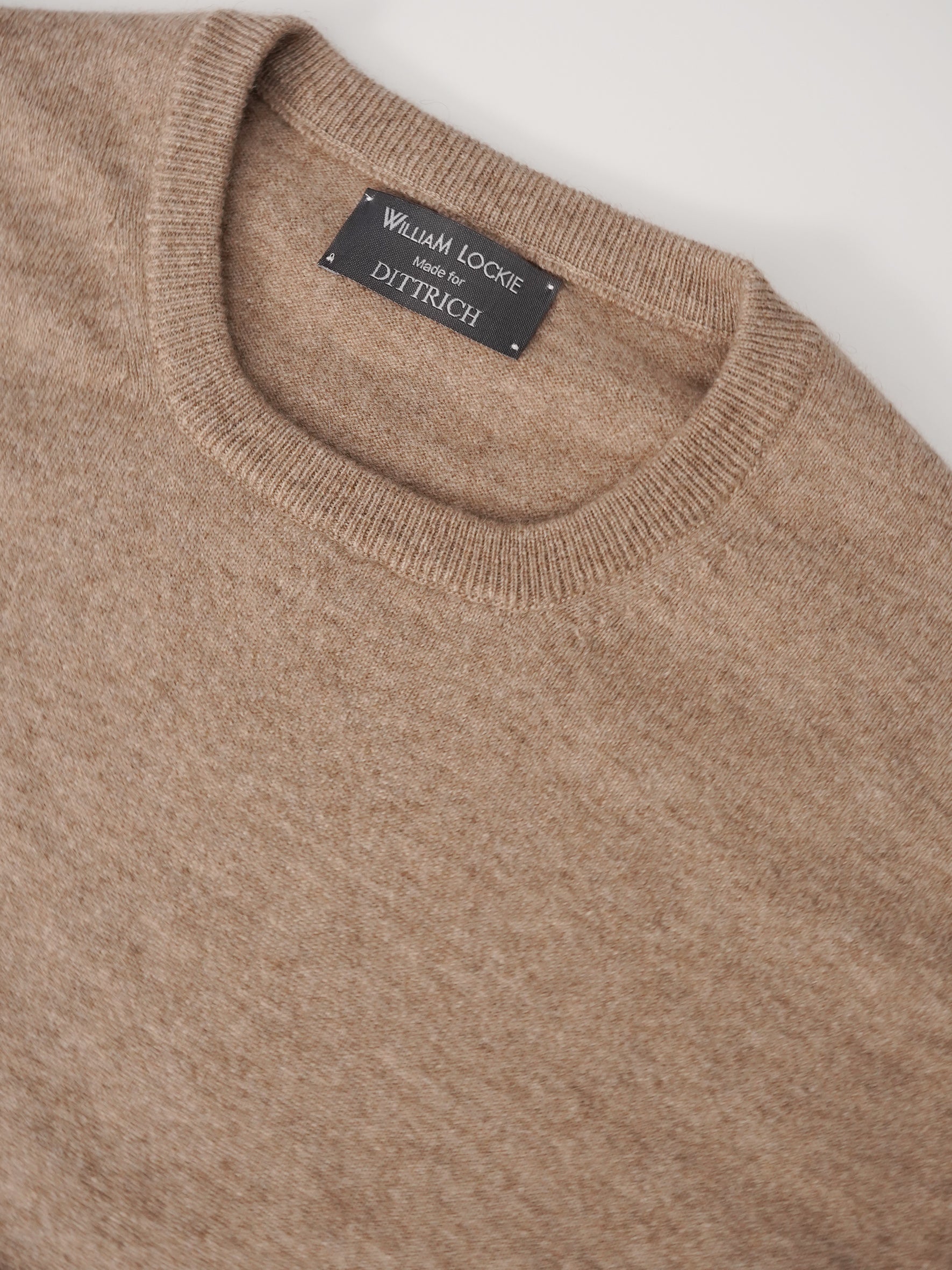 Sandfarbener Cashmere-Roundneck